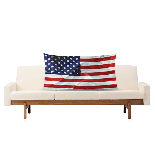 America Flag Banner Patriot Stars Stripes Freedom Rectangle Pillow Case 20"x36"(Twin Sides)