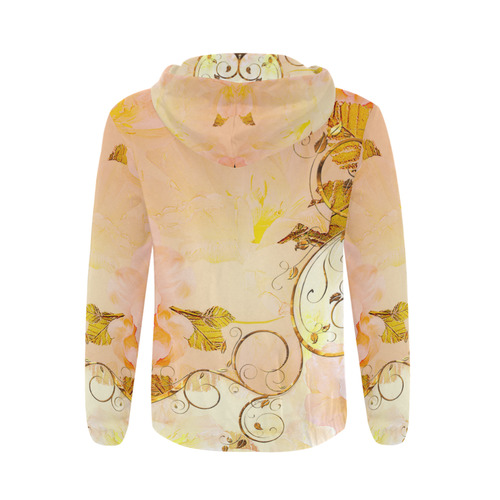 Beautiful flowers in soft colors All Over Print Full Zip Hoodie for Men (Model H14)