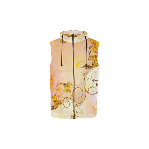 Beautiful flowers in soft colors All Over Print Sleeveless Zip Up Hoodie for Kid (Model H16)