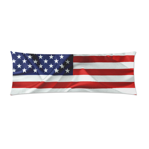 America Flag Banner Patriot Stars Stripes Freedom Custom Zippered Pillow Case 21"x60"(Two Sides)