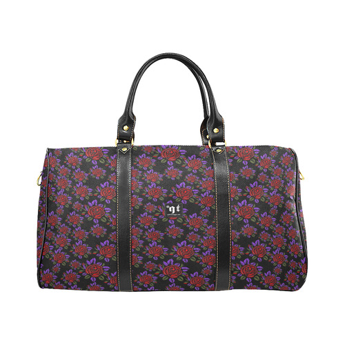 Red and Purple Roses Floral Pattern New Waterproof Travel Bag/Large (Model 1639)