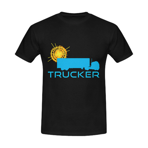 Trucker driver load cargo transport road sun truck Men's Slim Fit T-shirt (Model T13)