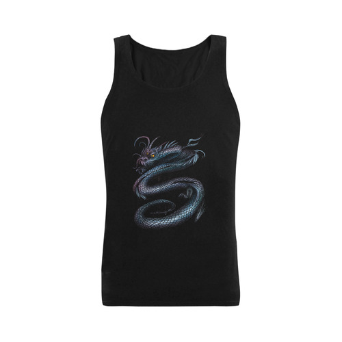 Dragon Swirl Men's Shoulder-Free Tank Top (Model T33)