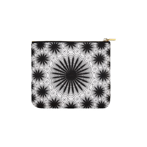Black and white spiders lace pattern Carry-All Pouch 6''x5''