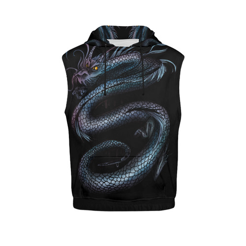 Dragon Swirl All Over Print Sleeveless Hoodie for Women (Model H15)