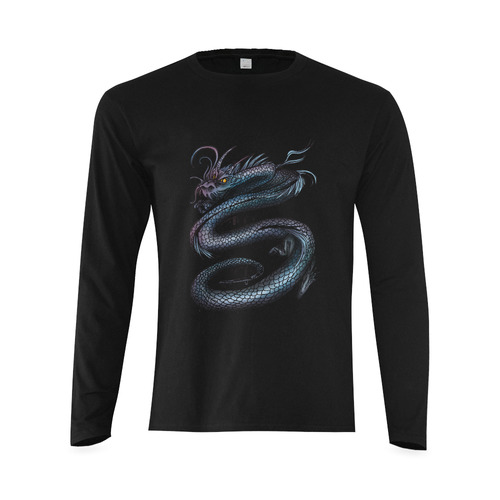 Dragon Swirl Sunny Men's T-shirt (long-sleeve) (Model T08)