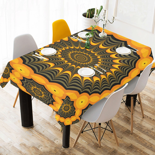 Halloween fractal spider webs Cotton Linen Tablecloth 60" x 90"