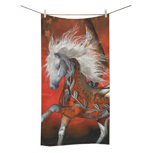 Awesome steampunk horse with wings Bath Towel 30"x56"
