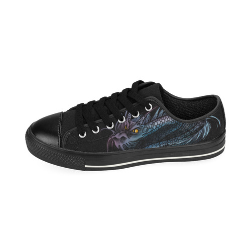 Dragon Swirl Canvas Women's Shoes/Large Size (Model 018)