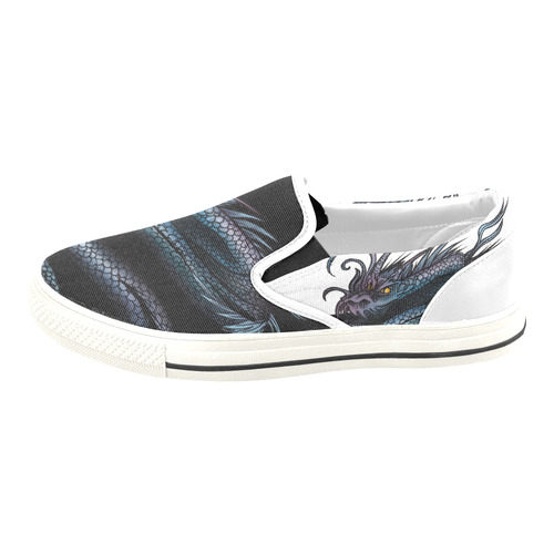 Dragon Swirl Men's Slip-on Canvas Shoes (Model 019)