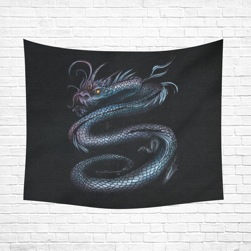 Dragon Swirl Cotton Linen Wall Tapestry 60"x 51"