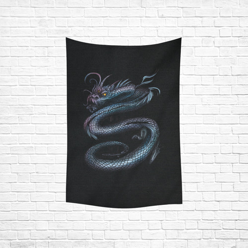 Dragon Swirl Cotton Linen Wall Tapestry 40"x 60"