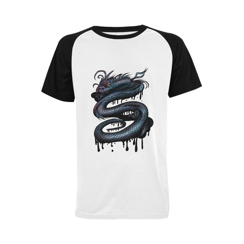Dragon Swirl Men's Raglan T-shirt Big Size (USA Size) (Model T11)