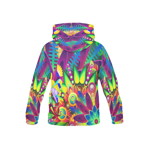Abstract Pop Neon Fantasy All Over Print Hoodie for Kid (USA Size) (Model H13)
