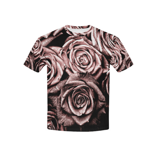 Vintage Rose Pink Roses Kids' All Over Print T-shirt (USA Size) (Model T40)
