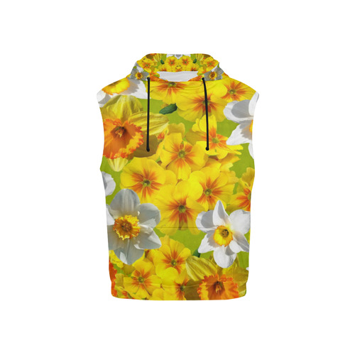 Daffodil Surprise All Over Print Sleeveless Hoodie for Kid (Model H15)