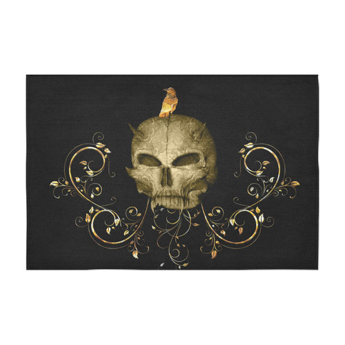 The golden skull Cotton Linen Tablecloth 60" x 90"