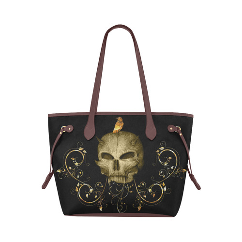 The golden skull Clover Canvas Tote Bag (Model 1661)