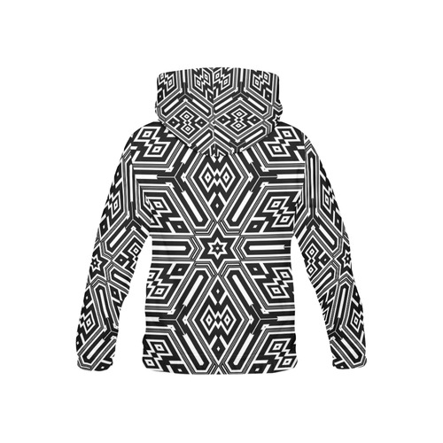 Black And White Tribal All Over Print Hoodie for Kid (USA Size) (Model H13)