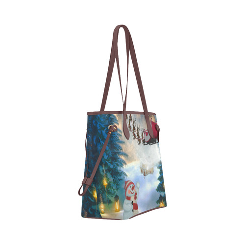 Santa Claus in the night Clover Canvas Tote Bag (Model 1661)