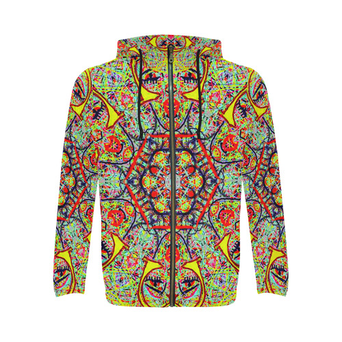 Thleudron Charleston All Over Print Full Zip Hoodie for Men (Model H14)