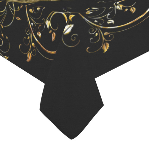 The golden skull Cotton Linen Tablecloth 60" x 90"