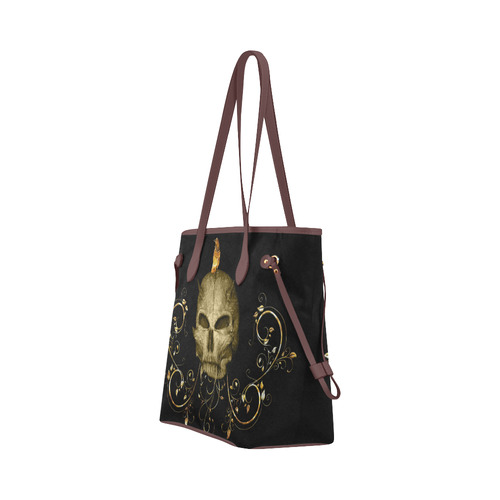 The golden skull Clover Canvas Tote Bag (Model 1661)