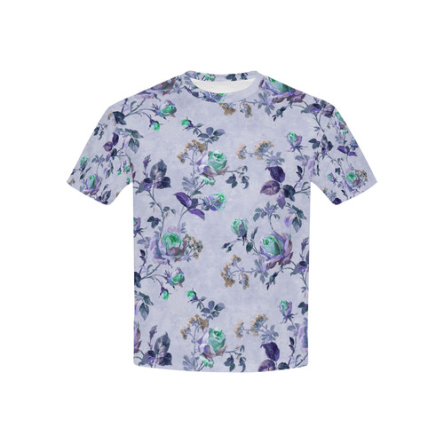 Victorian Vintage Roses Purple Kids' All Over Print T-shirt (USA Size) (Model T40)