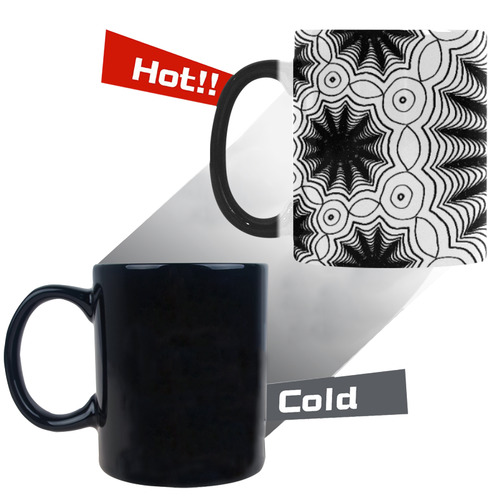 Black and white spiders lace pattern Custom Morphing Mug