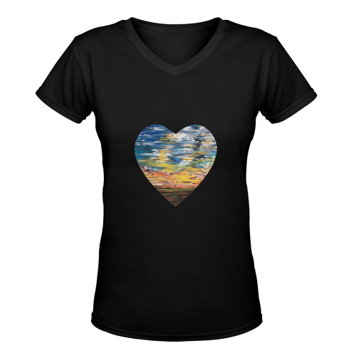 Sundown Women's Deep V-neck T-shirt (Model T19)