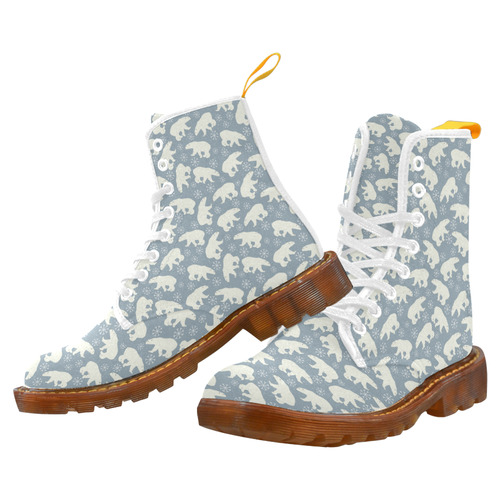 Winter Snowflakes Polar Bears Pattern Martin Boots For Women Model 1203H