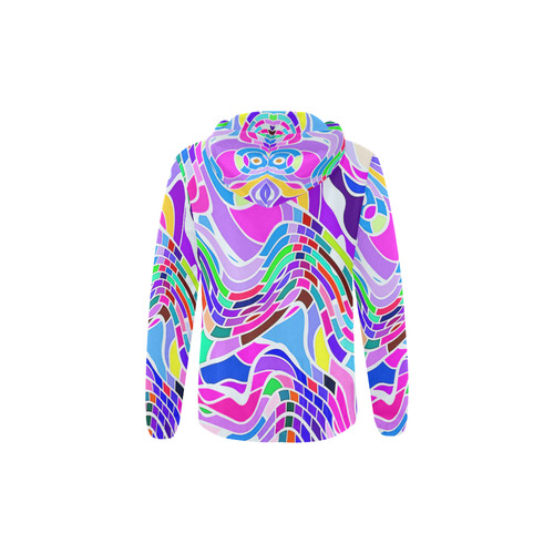 Abstract Pop Colorful Swirls All Over Print Full Zip Hoodie for Kid (Model H14)