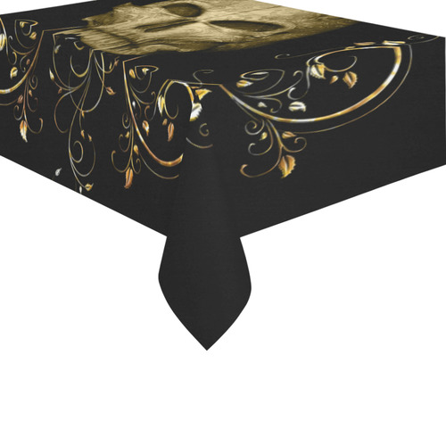 The golden skull Cotton Linen Tablecloth 60" x 90"