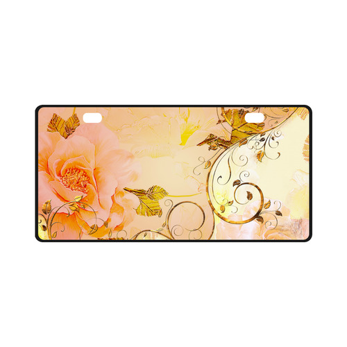 Beautiful flowers in soft colors License Plate