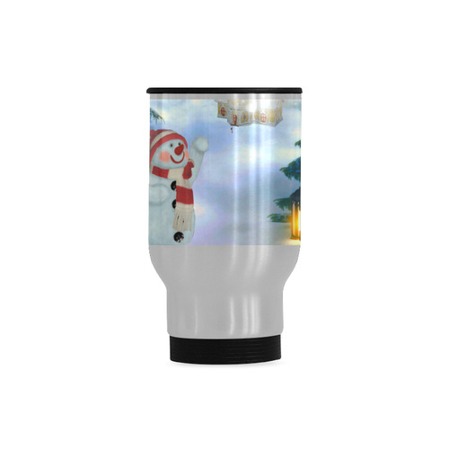 Santa Claus in the night Travel Mug (Silver) (14 Oz)