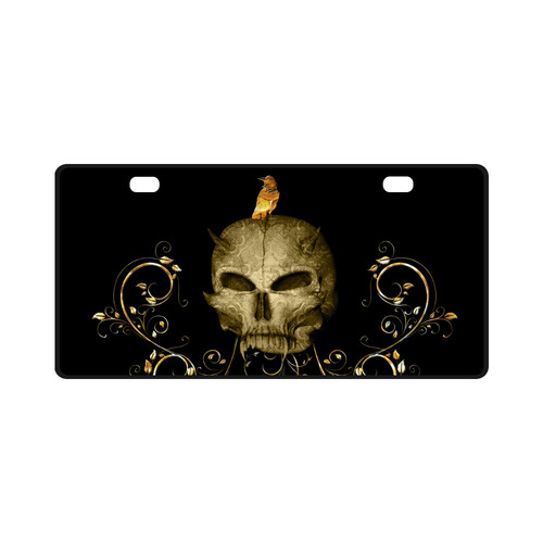 The golden skull License Plate