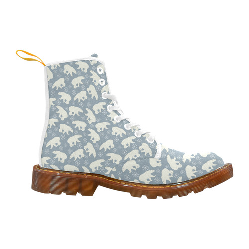 Winter Snowflakes Polar Bears Pattern Martin Boots For Women Model 1203H