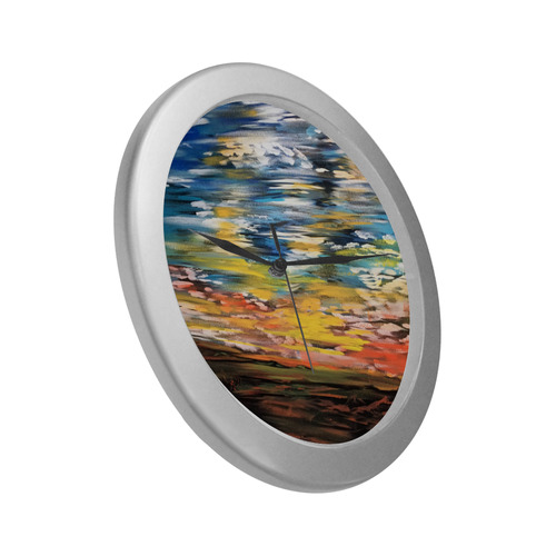 Sundown Silver Color Wall Clock