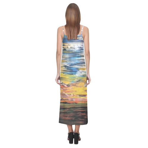 Sundown V-Neck Open Fork Long Dress(Model D18)