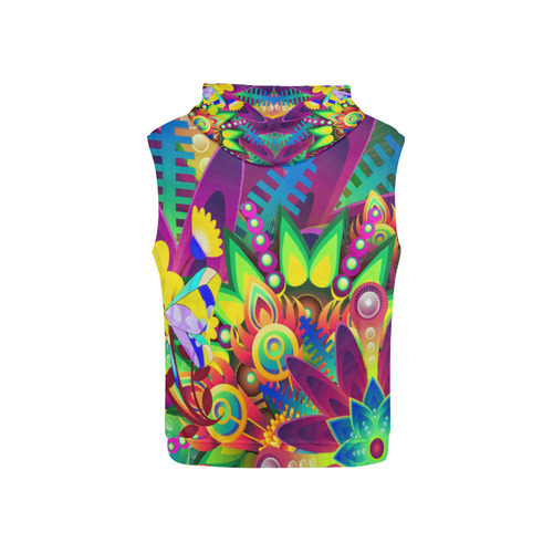 Abstract Pop Neon Fantasy All Over Print Sleeveless Hoodie for Kid (Model H15)