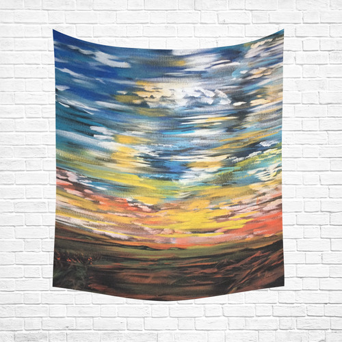 Sundown Cotton Linen Wall Tapestry 51"x 60"