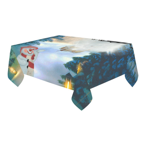 Santa Claus in the night Cotton Linen Tablecloth 60" x 90"