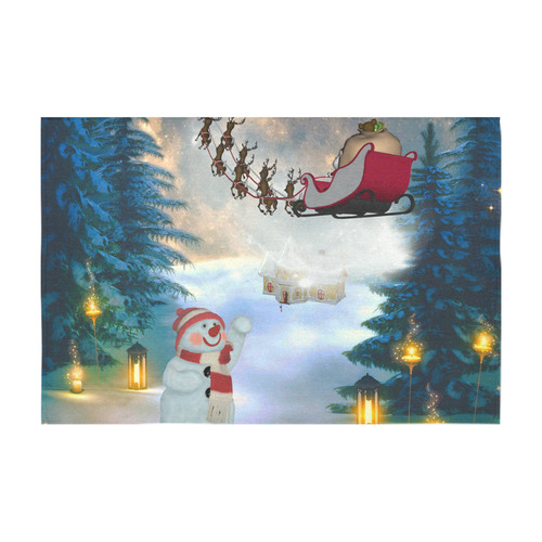 Santa Claus in the night Cotton Linen Tablecloth 60" x 90"