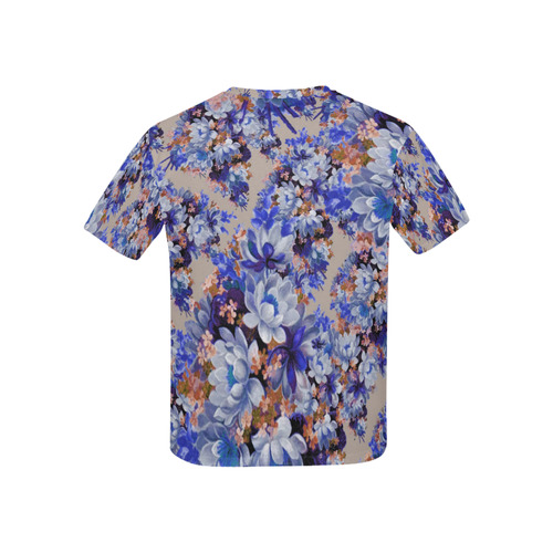 Blue And Tangerine Floral Kids' All Over Print T-shirt (USA Size) (Model T40)