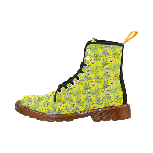 Paradise Plants and Flamingos Pattern Martin Boots For Men Model 1203H