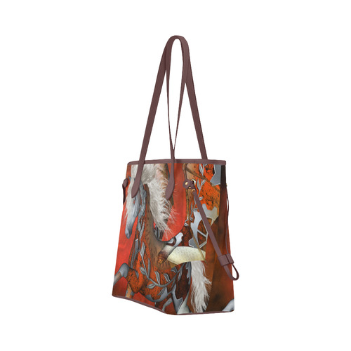 Awesome steampunk horse with wings Clover Canvas Tote Bag (Model 1661)