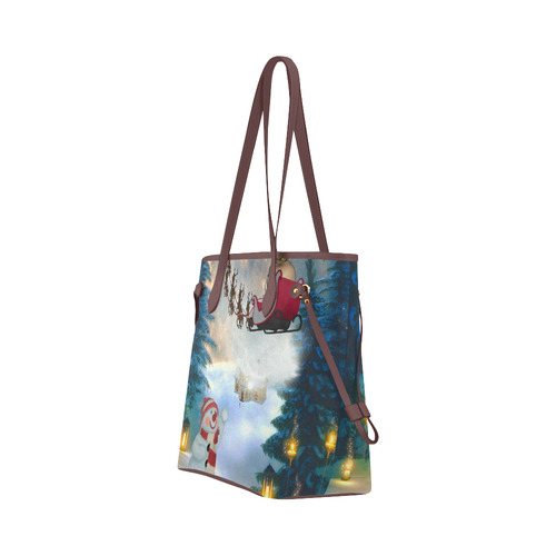 Santa Claus in the night Clover Canvas Tote Bag (Model 1661)