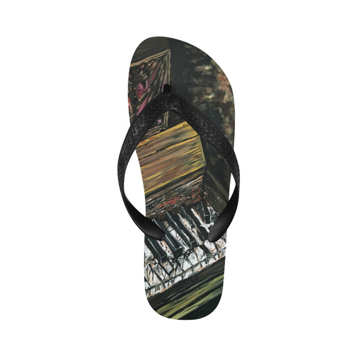 Broken Piano Flip Flops for Men/Women (Model 040)