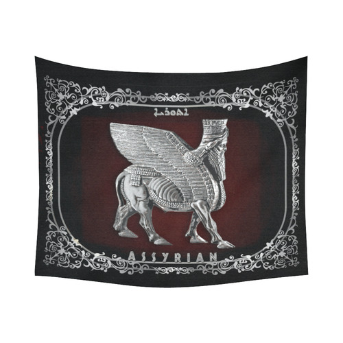 Lamassu Wall Tapestry Cotton Linen Wall Tapestry 60"x 51"