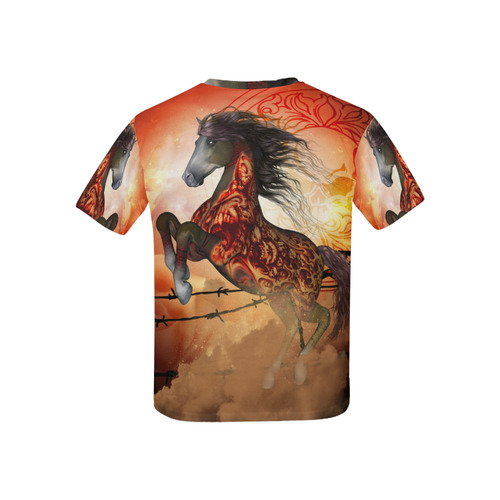 Awesome creepy horse with skulls Kids' All Over Print T-shirt (USA Size) (Model T40)